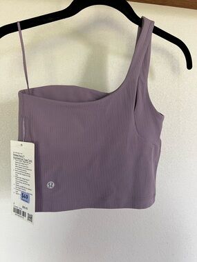 lululemon Ribbed Asymmetrical Yoga Tank Size 2 Color PPAS